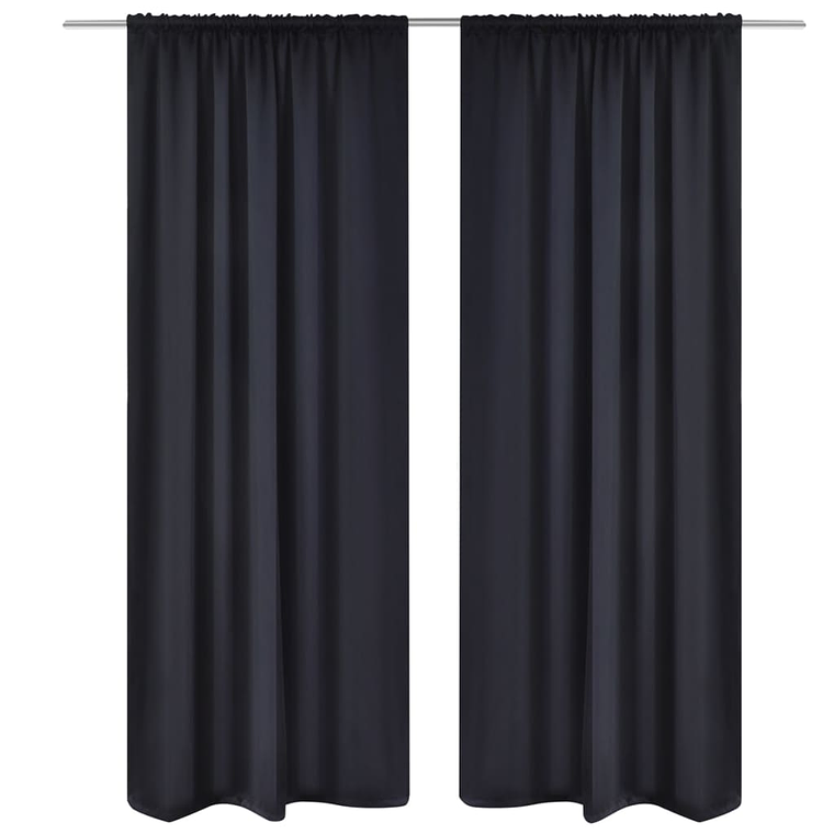 Cortinas pretas blackout 2 peças 135 x 245 cm 1