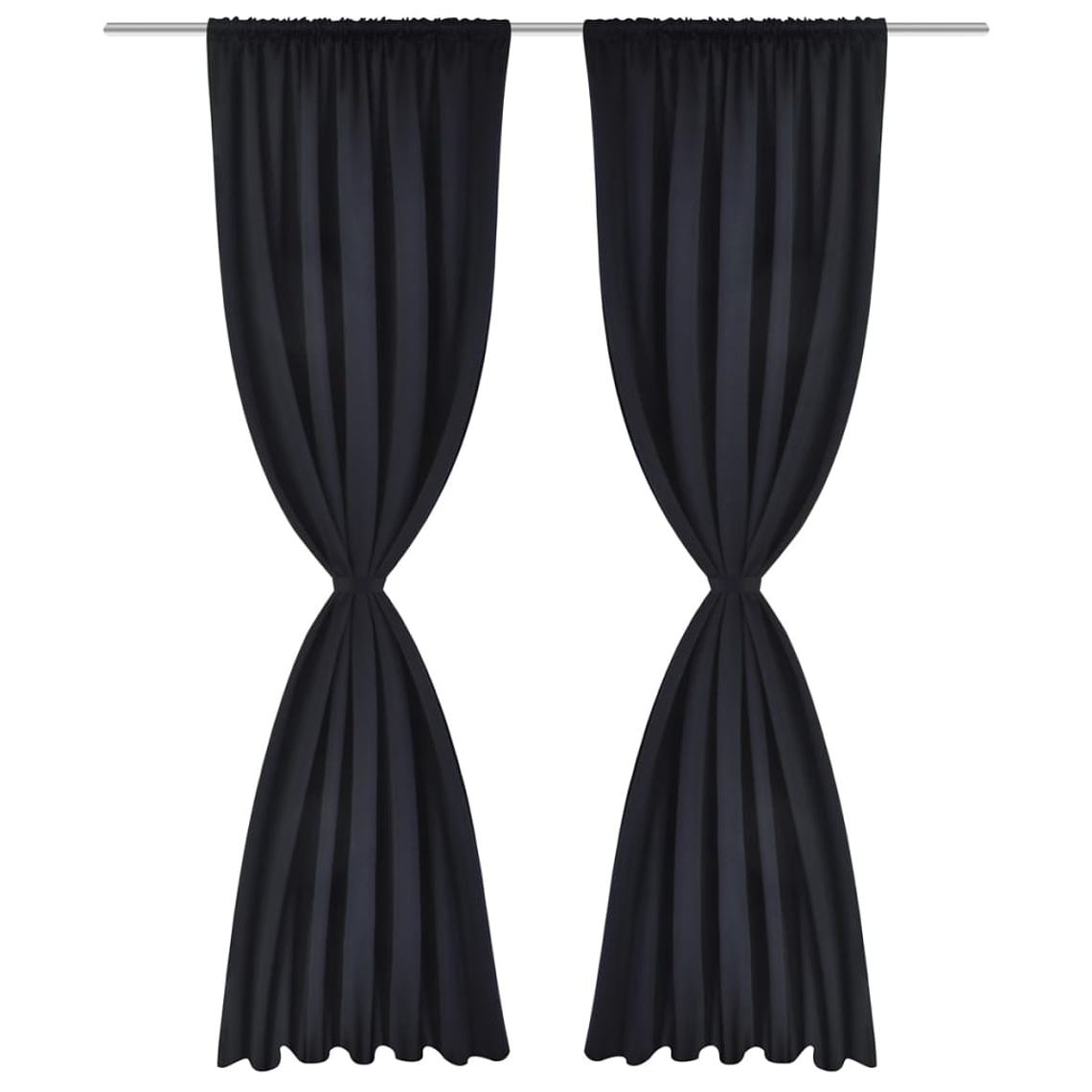 Cortinas pretas blackout 2 peças 135 x 245 cm 2