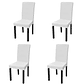 vidaXL Capa extensível para cadeiras, 4 pcs, branco - Thumbnail 1