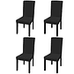 vidaXL Capa extensível para cadeiras, 4 pcs, preto - Thumbnail 2