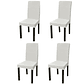 vidaXL Capa extensível para cadeiras, 4 pcs, creme - Thumbnail 2