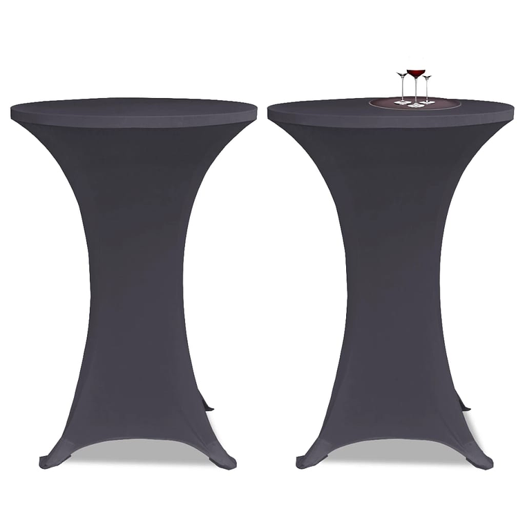 vidaXL Capa extensível para mesa 2 pcs 70 cm antracite 1