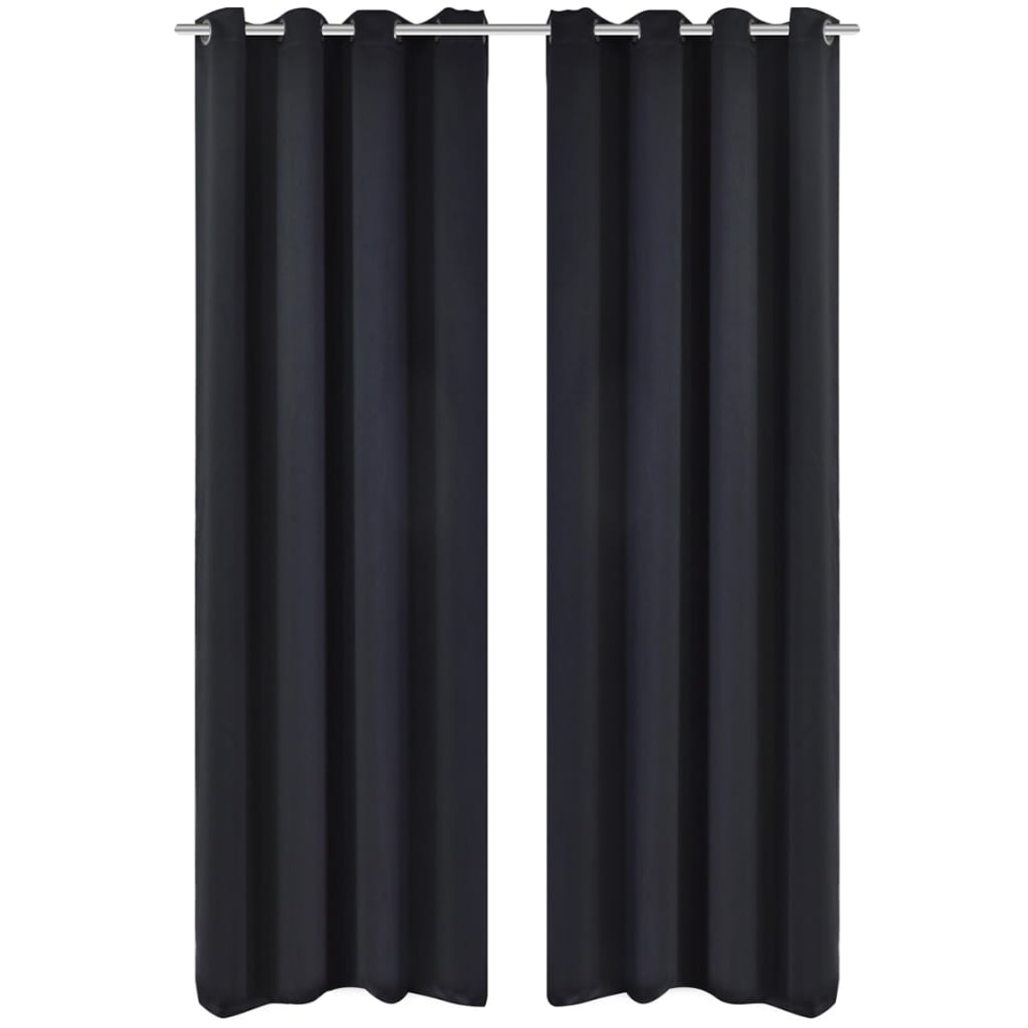 vidaXL Cortinas blackout 2 pcs com ilhós de metal 135x175 cm preto 2