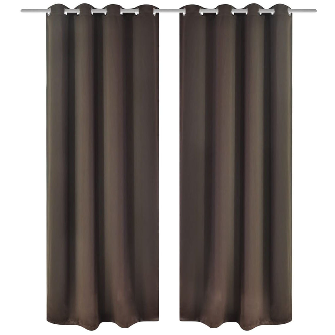 vidaXL Cortinas blackout 2 pcs com ilhós de metal 135x175 cm castanho 2