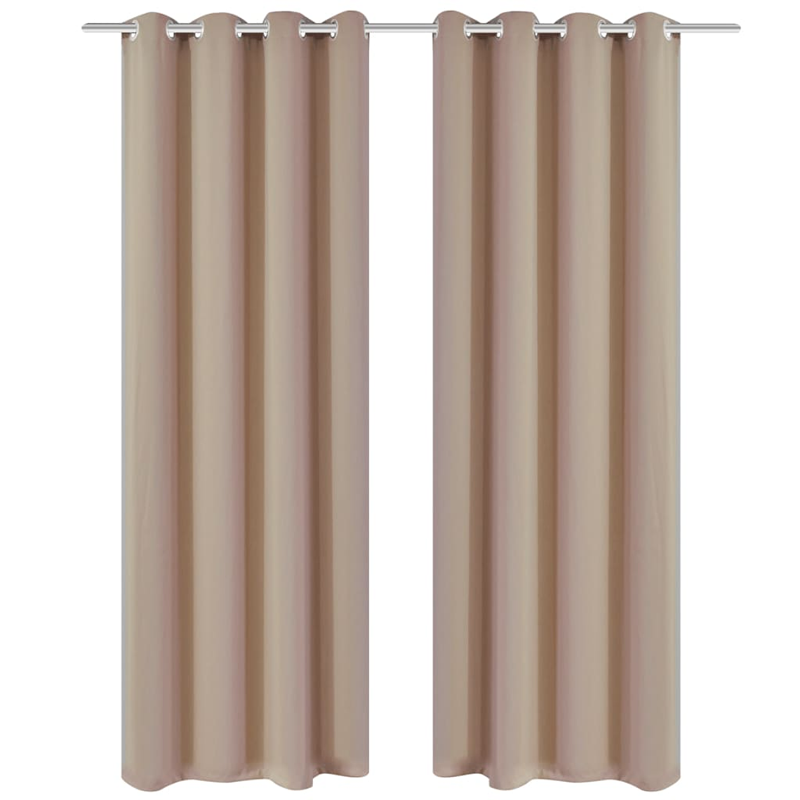 vidaXL Cortinas blackout 2 pcs com ilhós de metal 135x175 cm creme 2