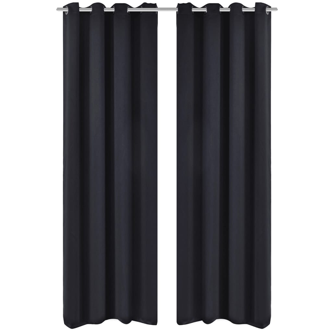 vidaXL Cortinas blackout com ilhós de metal 270x245 cm preto 1