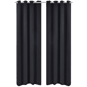 vidaXL Cortinas blackout com ilhós de metal 270x245 cm preto