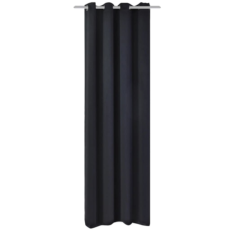 vidaXL Cortinas blackout com ilhós de metal 270x245 cm preto 2