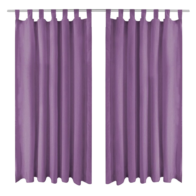 vidaXL Cortinas de cetim com presilhas 2 pcs 140x225 cm lilás 2