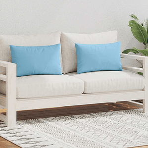 vidaXL Almofadas para exterior 2 pcs 60x40 cm azul claro