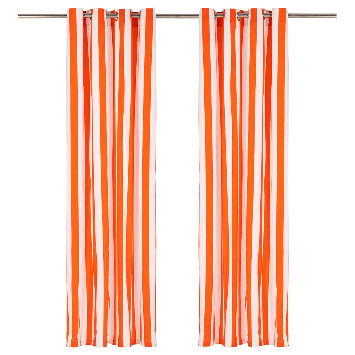 vidaXL Conjunto de cortinas Riscas 2 pcs Laranja 140 x 225cm 1