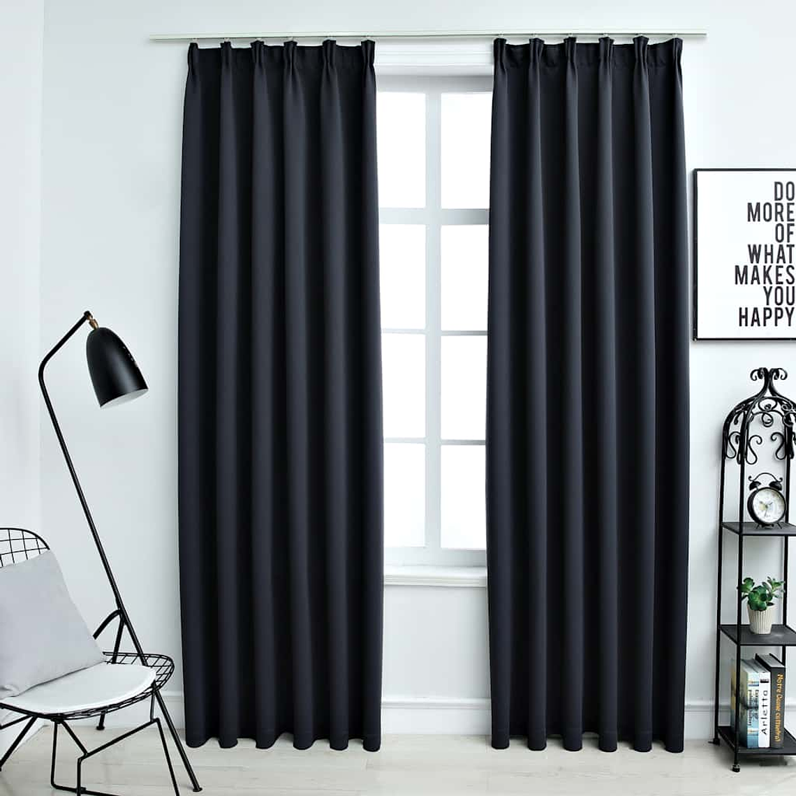 vidaXL Cortinas blackout com ganchos 2 pcs 140x225 cm antracite 1