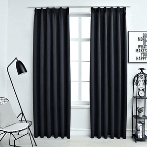 vidaXL Cortinas blackout com ganchos 2 pcs 140x245 cm antracite