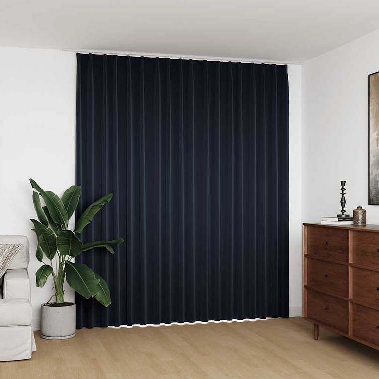vidaXL Cortina blackout com ganchos 290x245 cm antracite 1