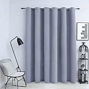 vidaXL Cortina blackout c/ argolas em metal 290x245cm cinzento