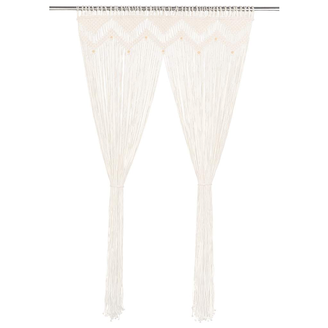 vidaXL Cortina macramé 140x240 cm algodão 1