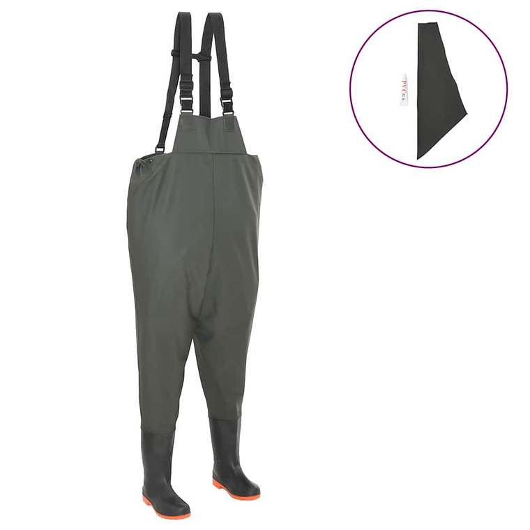 vidaXL Jardineiras com botas verde tamanho 38 1