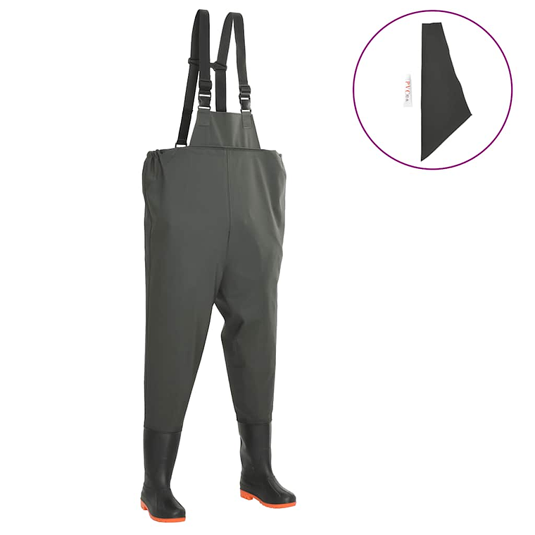 vidaXL Jardineiras com botas verde tamanho 42 1