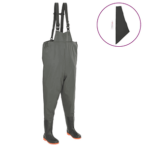 vidaXL Jardineiras com botas verde tamanho 44