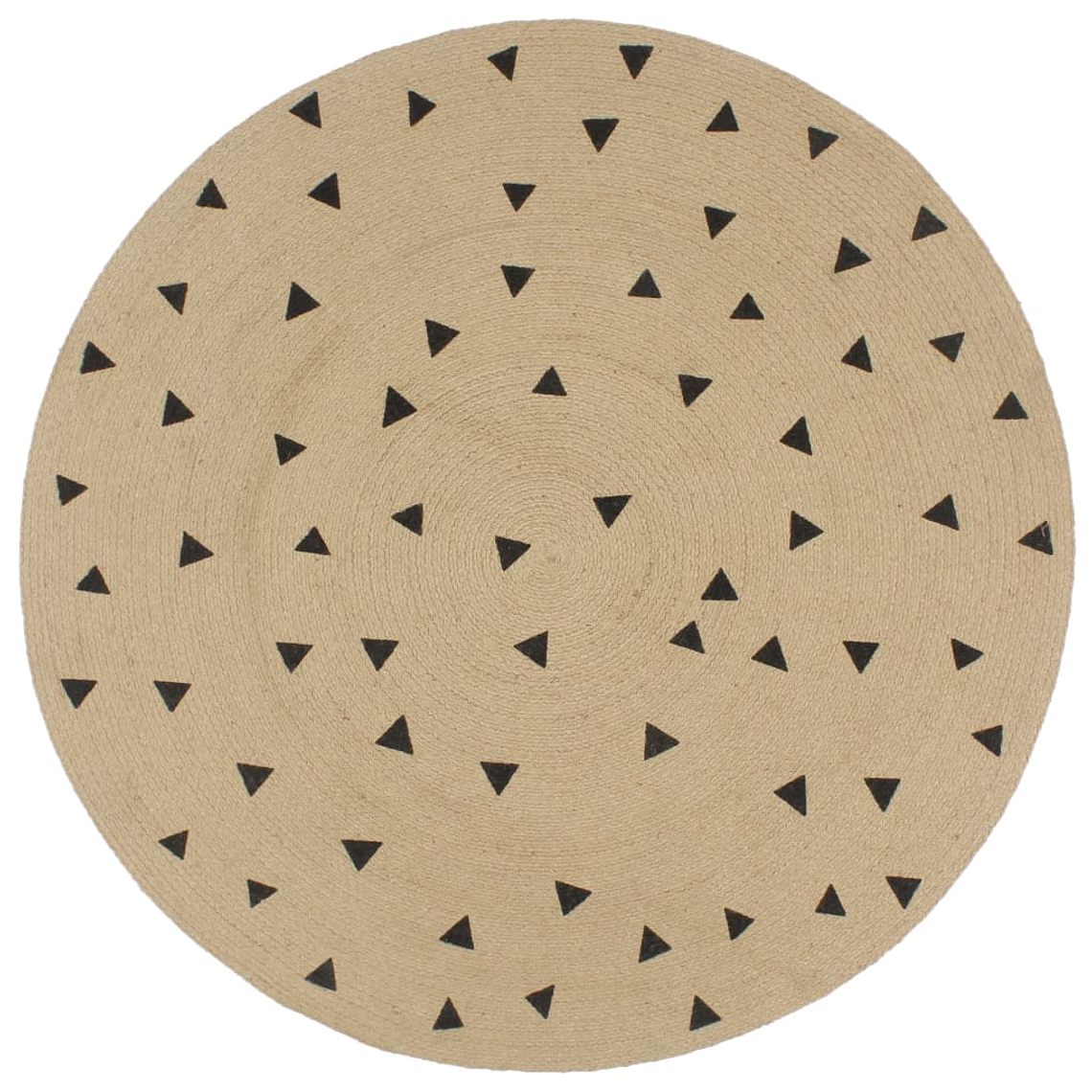 vidaXL Tapete artesanal em juta com impressão triângulos 150 cm 1