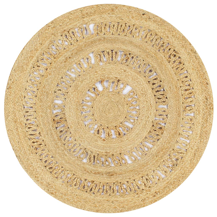 vidaXL Tapete artesanal em juta trançada 90 cm 1