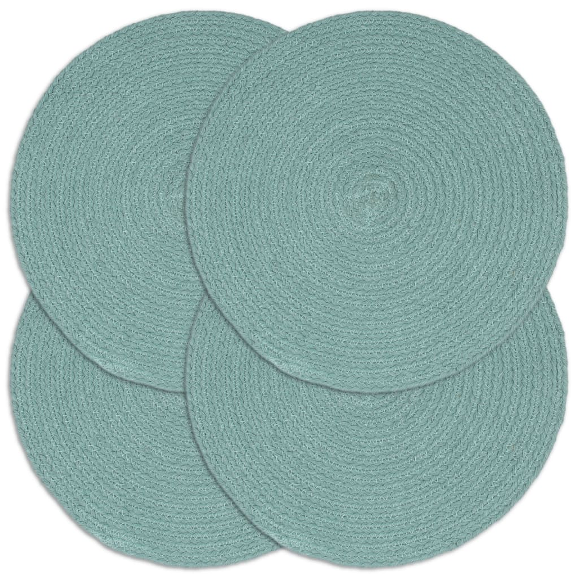 vidaXL Individuais de mesa 4 pcs algodão liso 38 cm redondo verde 1