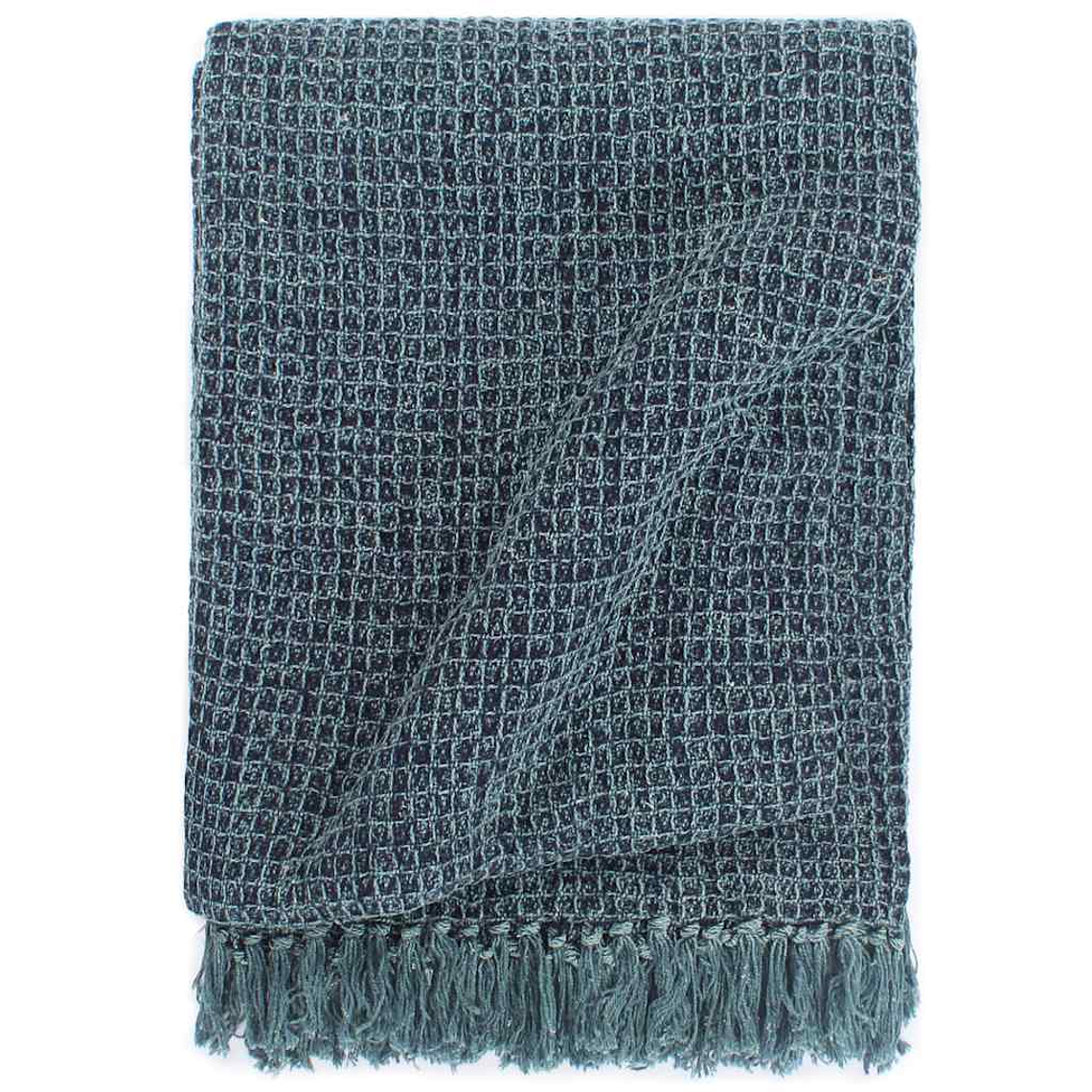 vidaXL Manta em algodão 125x150 cm azul índigo 1