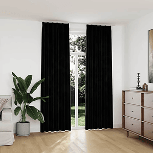 vidaXL Cortinas blackout com ganchos 2 pcs 140x245 cm veludo preto