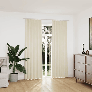 vidaXL Cortinas blackout com ganchos 2 pcs 140x225 cm veludo cor creme