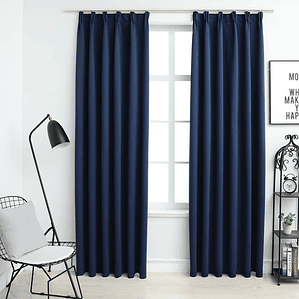 vidaXL Cortinas blackout com ganchos 2 pcs 140x245 cm azul