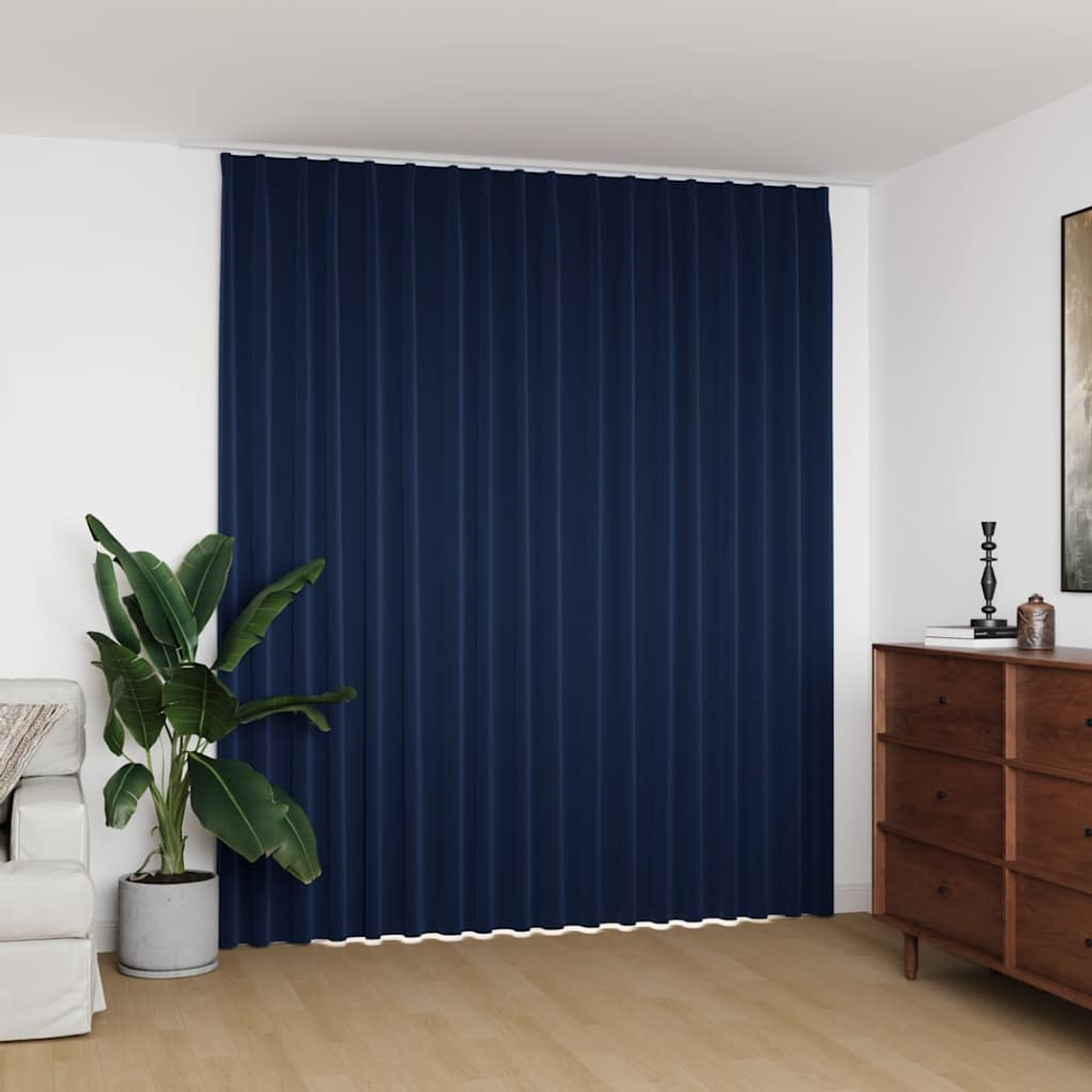 vidaXL Cortina blackout com ganchos 290x245 cm azul 1