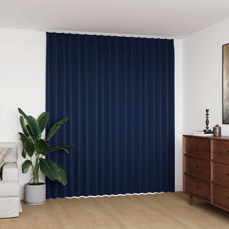 vidaXL Cortina blackout com ganchos 290x245 cm azul 1