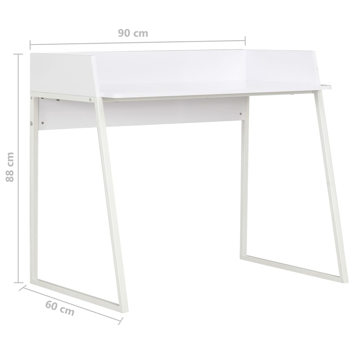 Secretária Branca 90x60x88 cm vidaXL | Mesa de Escritório Moderna com Design Simples e Funcional 7