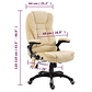 Cadeira de Escritório com Massagem e Aquecimento vidaXL | Cadeira Ergonómica em Couro Artificial Creme - Thumbnail 10