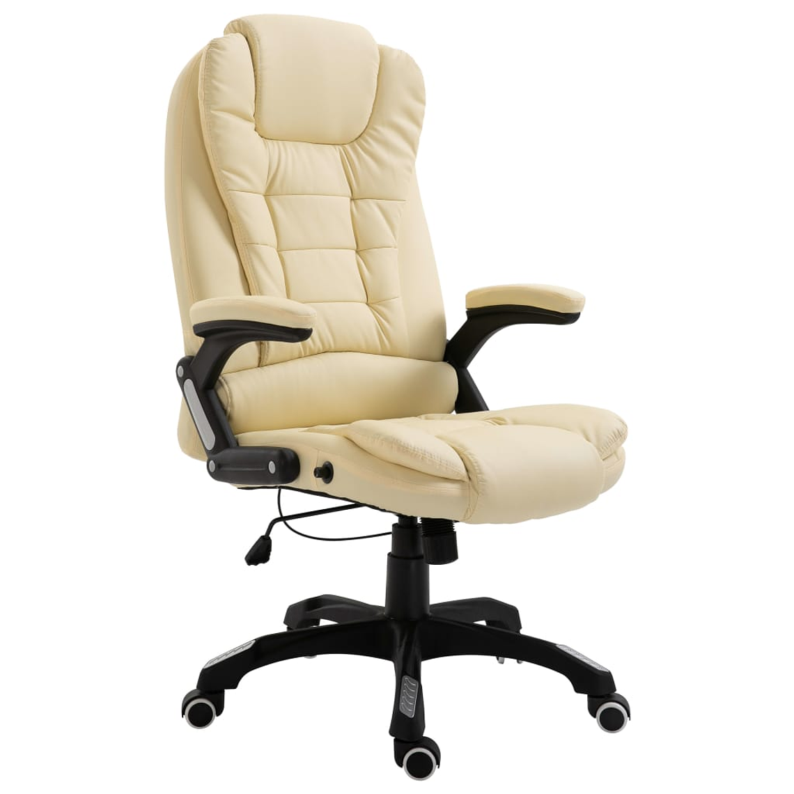 Ergonomic Office Chair in Cream Faux Leather | Adjustable, Swivel | vidaXL 1