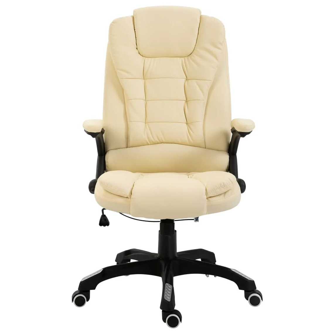 Ergonomic Office Chair in Cream Faux Leather | Adjustable, Swivel | vidaXL 2