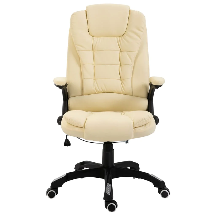 Ergonomic Office Chair in Cream Faux Leather | Adjustable, Swivel | vidaXL 2