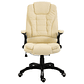 Ergonomic Office Chair in Cream Faux Leather | Adjustable, Swivel | vidaXL - thumbnail 2