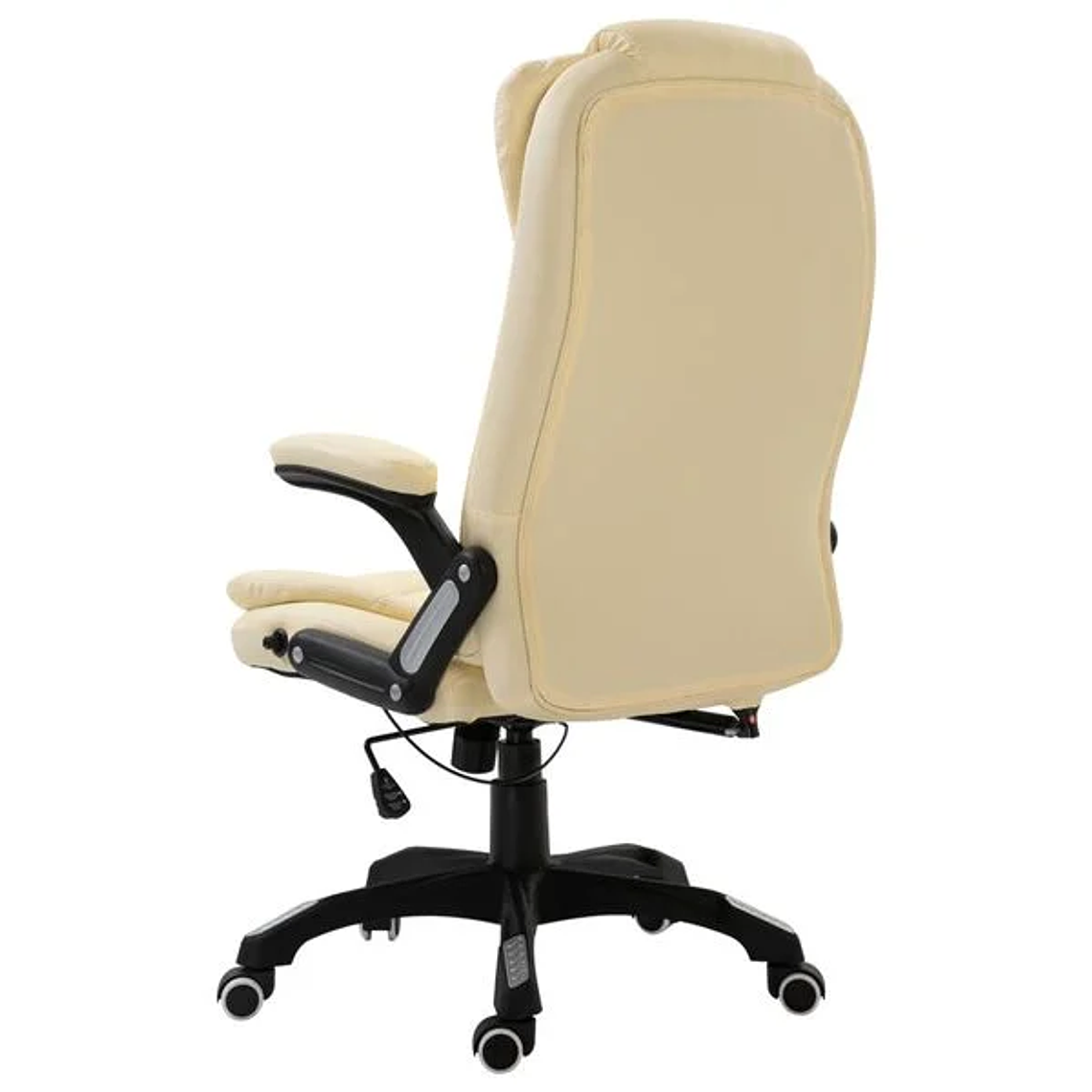 Ergonomic Office Chair in Cream Faux Leather | Adjustable, Swivel | vidaXL 3