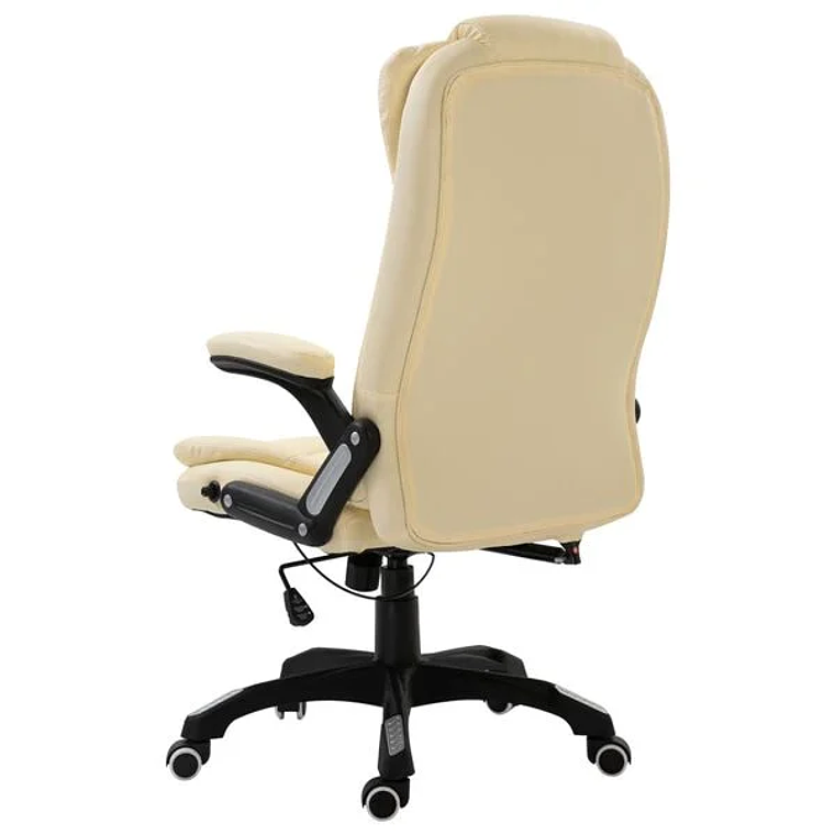 Ergonomic Office Chair in Cream Faux Leather | Adjustable, Swivel | vidaXL 3