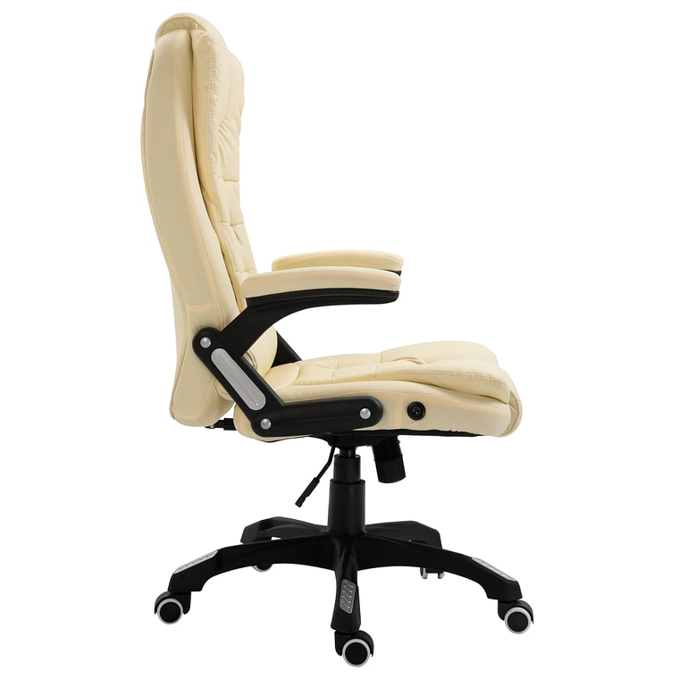 Ergonomic Office Chair in Cream Faux Leather | Adjustable, Swivel | vidaXL 5