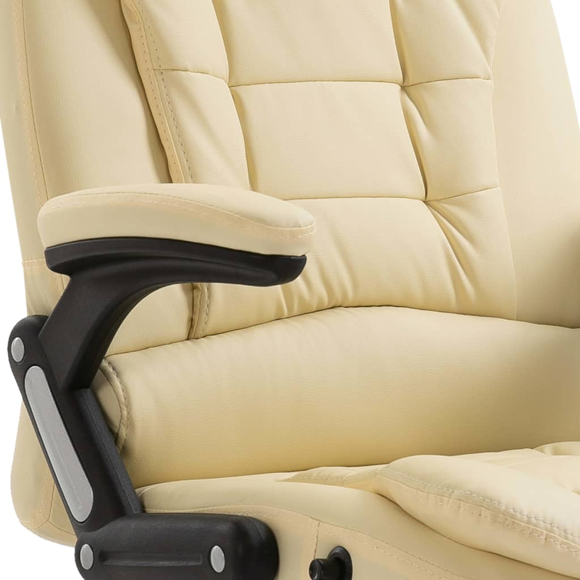 Ergonomic Office Chair in Cream Faux Leather | Adjustable, Swivel | vidaXL 6