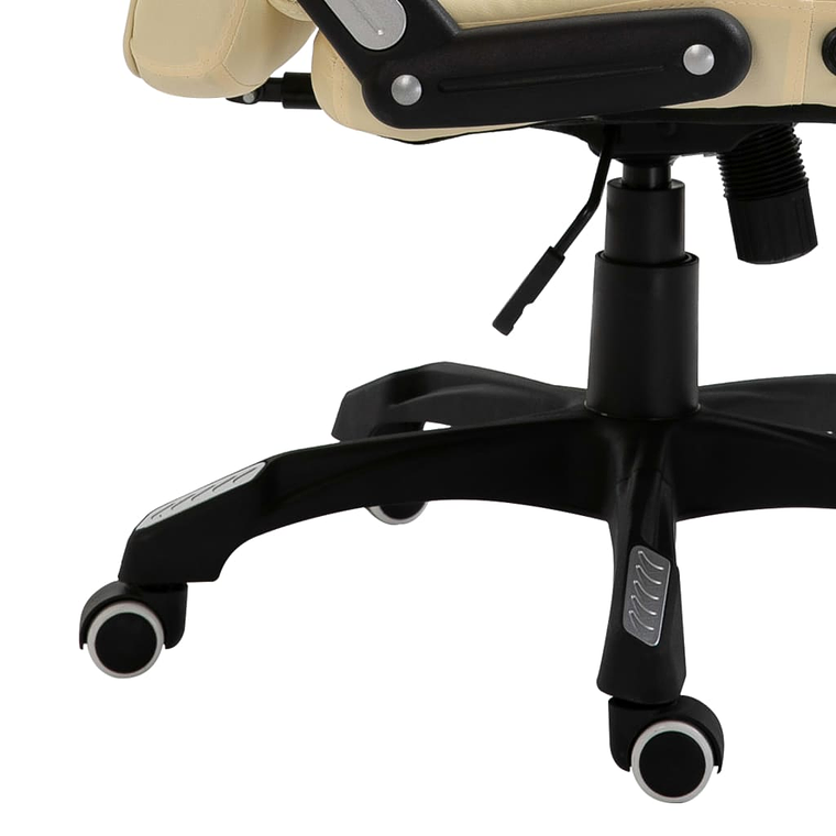 Ergonomic Office Chair in Cream Faux Leather | Adjustable, Swivel | vidaXL 7