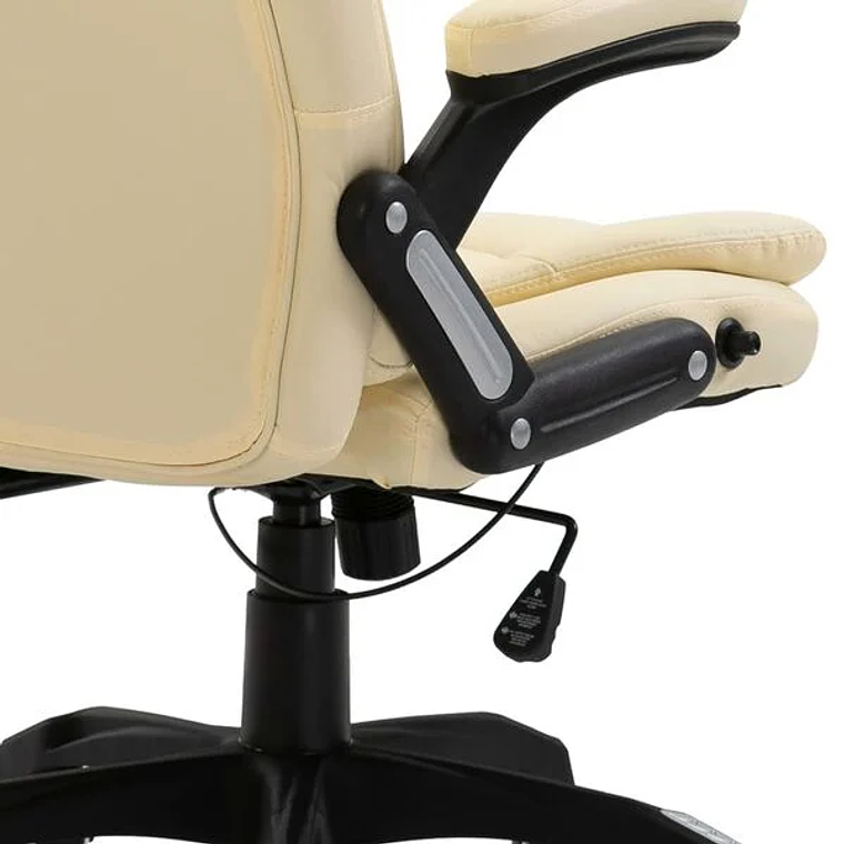 Ergonomic Office Chair in Cream Faux Leather | Adjustable, Swivel | vidaXL 8