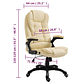 Ergonomic Office Chair in Cream Faux Leather | Adjustable, Swivel | vidaXL - thumbnail 9
