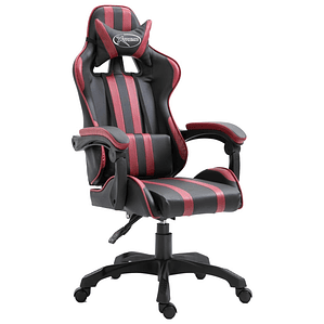 Gaming Chair, Tiny Red | Reclining Chair with Lumbar and Footrest | vidaXL