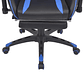 Reclining Office Chair, Racing Style | With Retractable Footrest, Cushions, Blue/Black - thumbnail 5