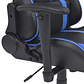 Reclining Office Chair, Racing Style | With Retractable Footrest, Cushions, Blue/Black - thumbnail 6