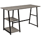 Desk with 2 Shelves, Gray and Oak | 120 cm for Office or Living Room | vidaXL - thumbnail 1