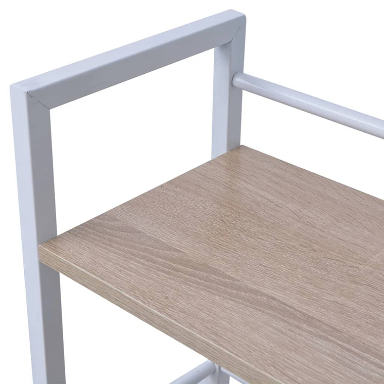 Secretária com Estante Integrada de 4 Prateleiras | Cor Carvalho, 120x52x120 cm | Para Home Office 4